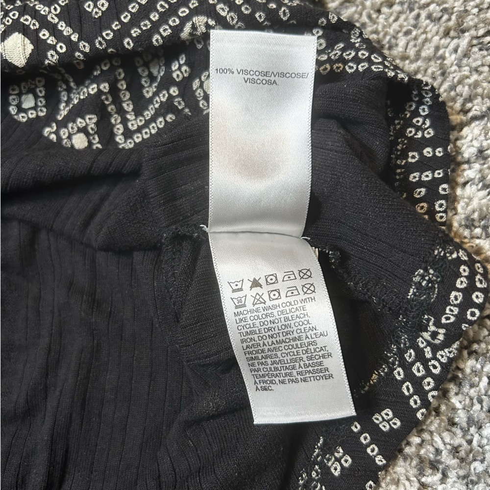 Lucky Brand Women’s Black & White Patterned Blouse XL Paisley Long Sleeve - Picture 12 of 14